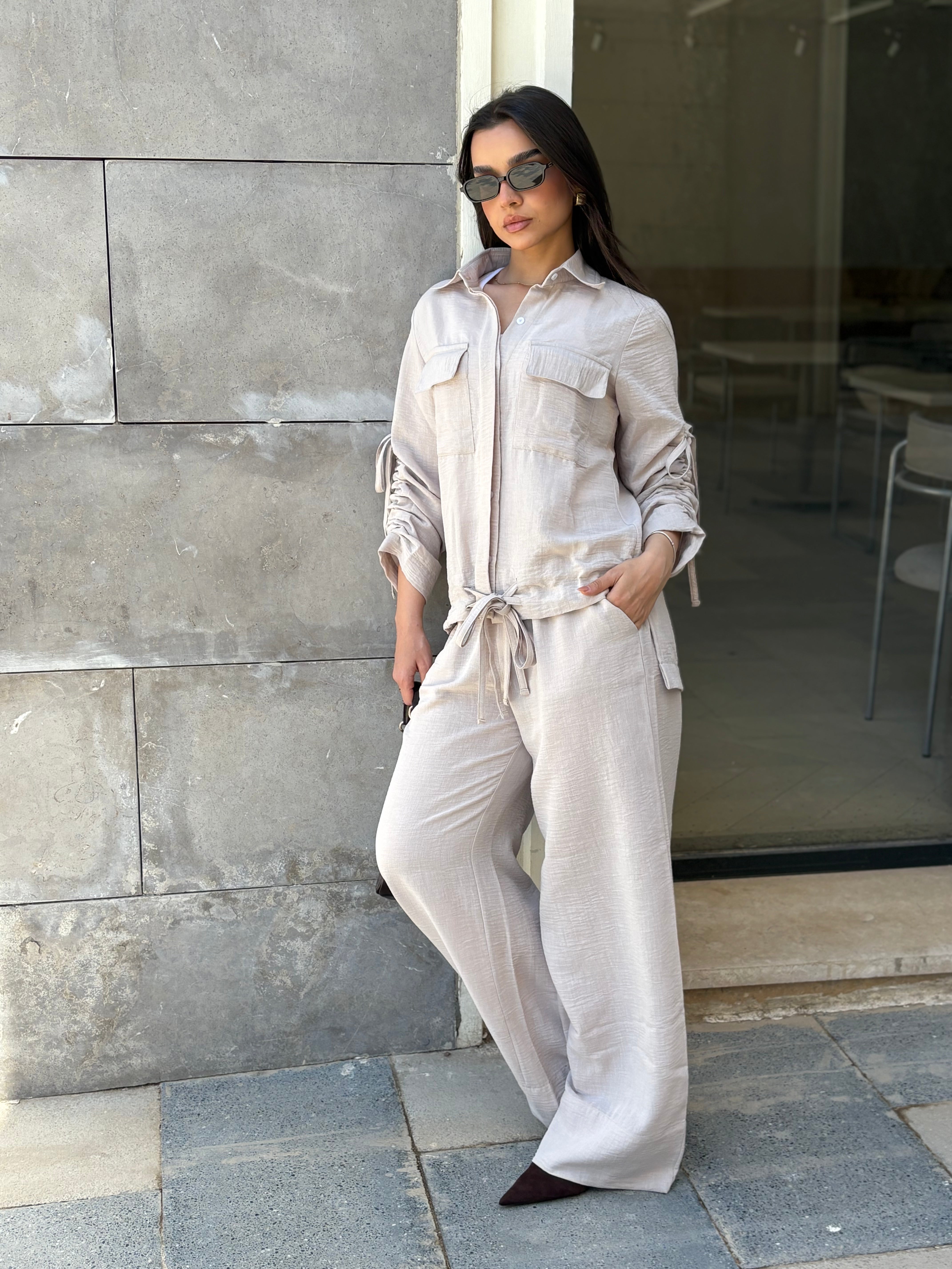Emy's Crinkle Linen Suit