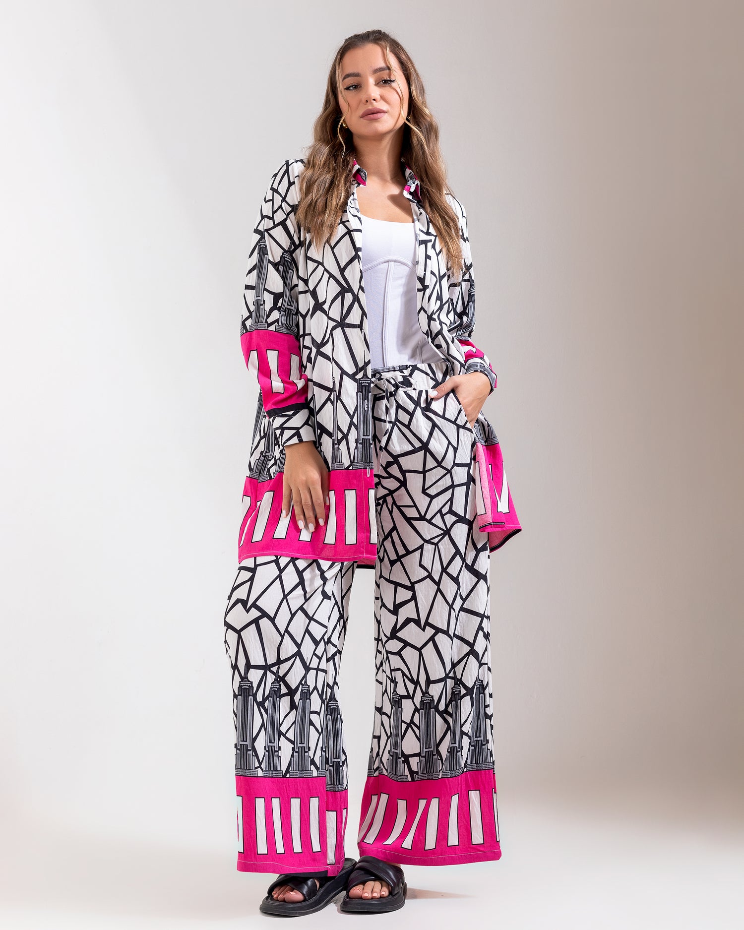 Linen Printed Two-Piece Set