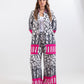 Linen Printed Two-Piece Pink Set