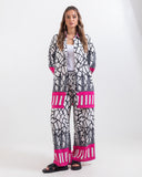 Linen Printed Two-Piece Pink Set