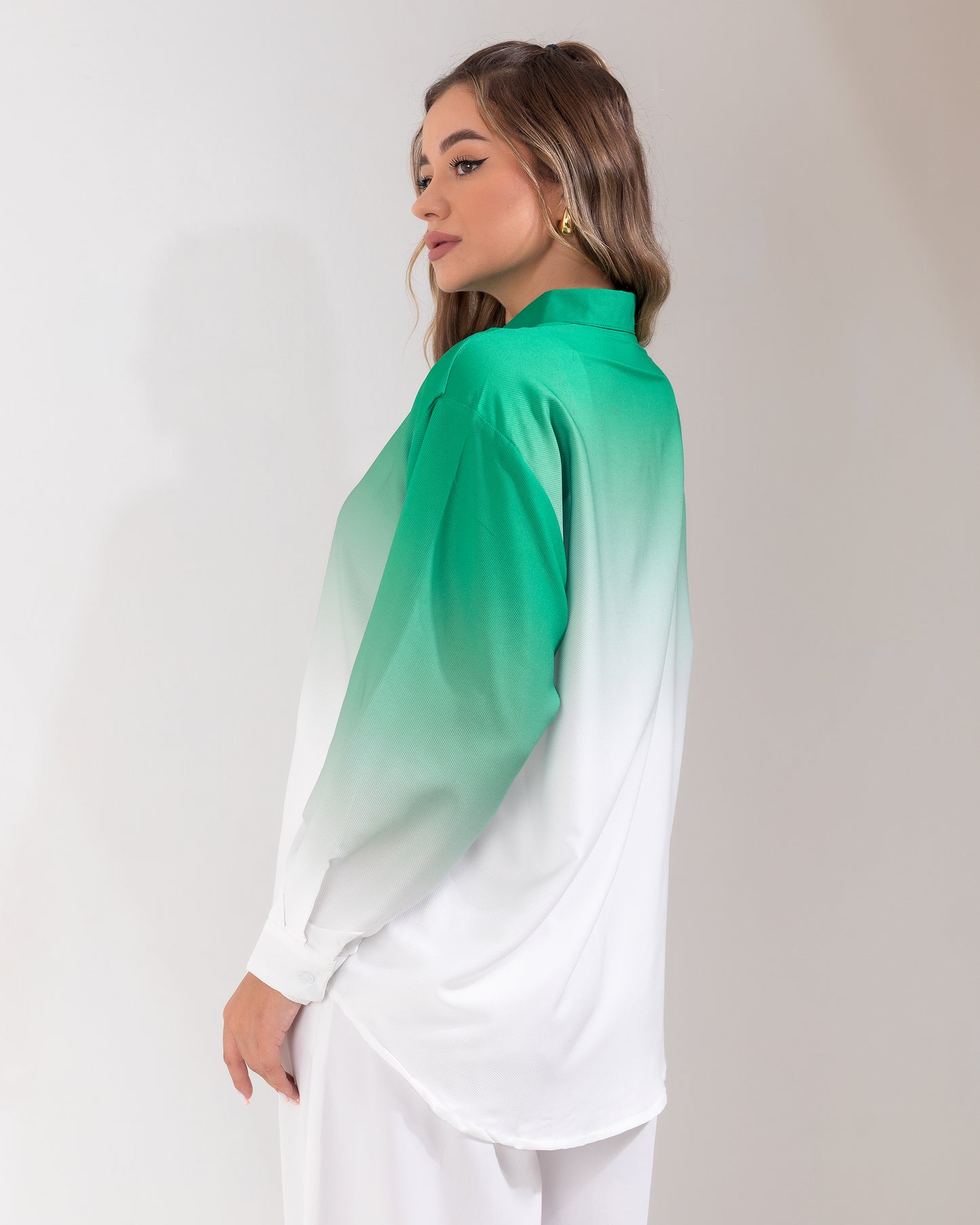 Ombre Oversize Green Shirt