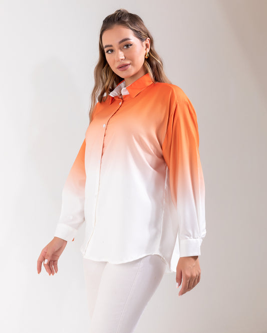 Ombre Oversize Orange Shirt