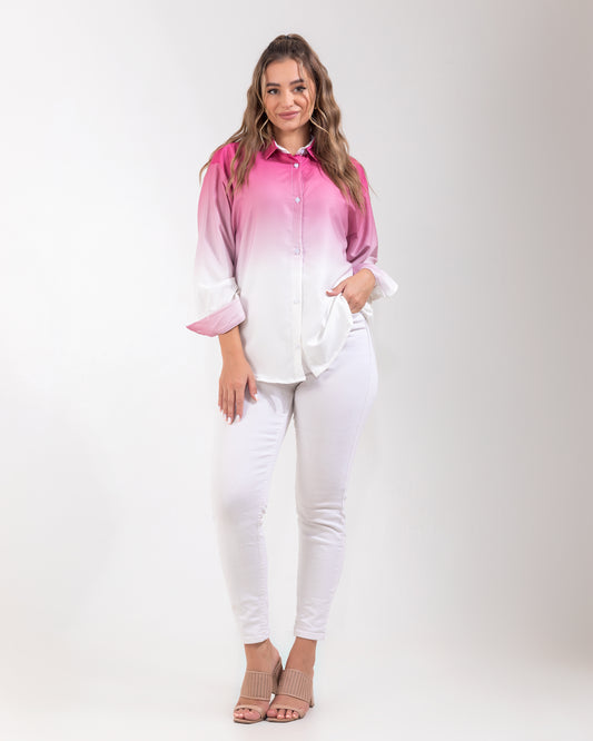 Ombre Oversize Pink Shirt