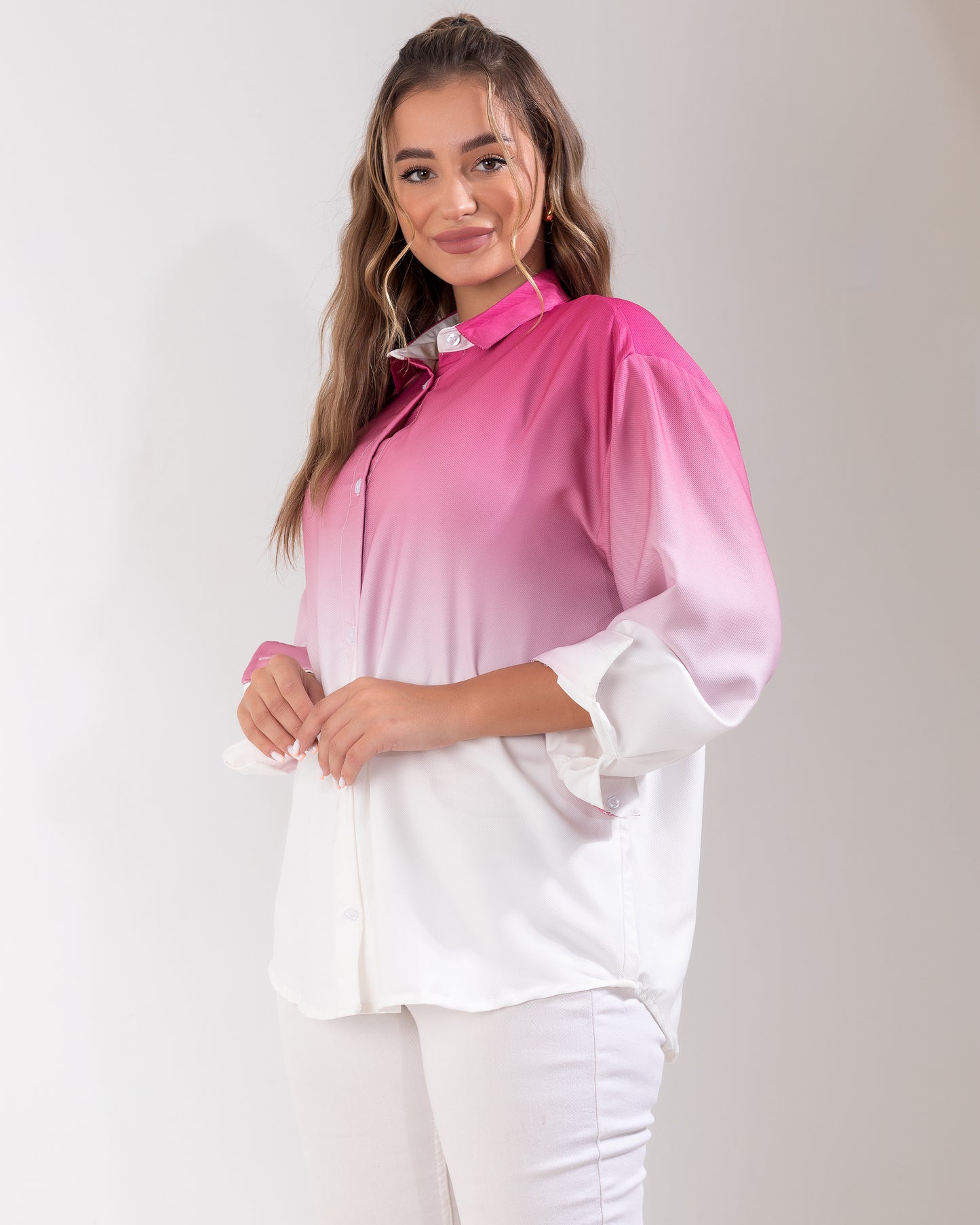 Ombre Oversize Pink Shirt