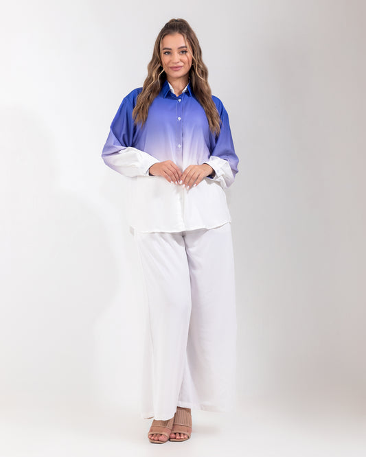 Ombre Oversize Blue Shirt