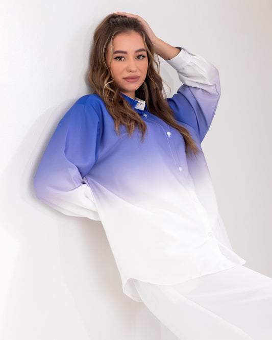 Ombre Oversize Blue Shirt