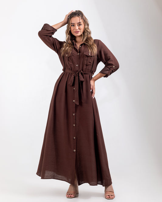 Linen Brown Dress