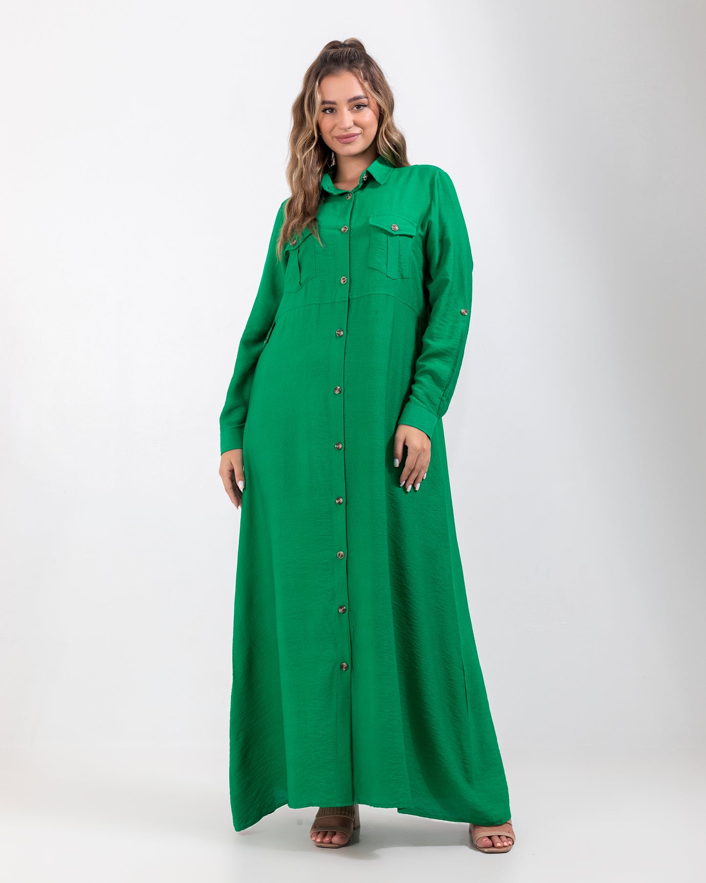 Linen Green Dress