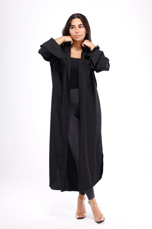 Long flounce Shirt - Black