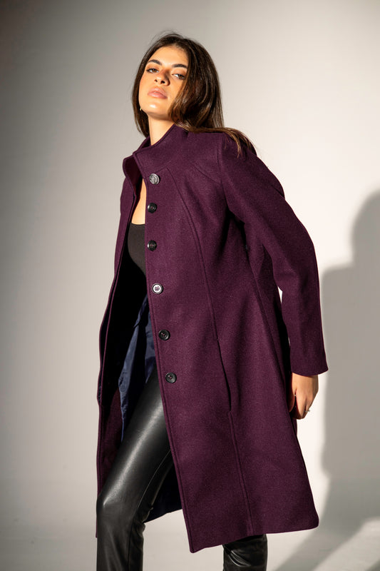 Wool Coat - Purple