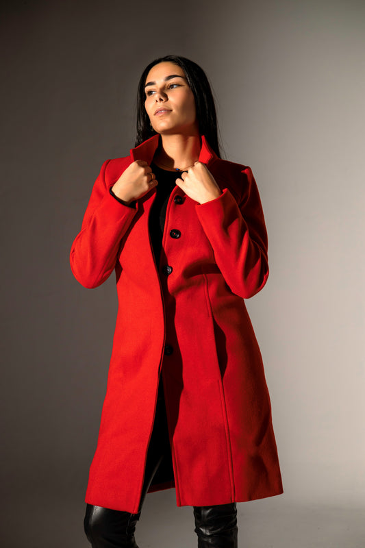 Wool Coat - Red