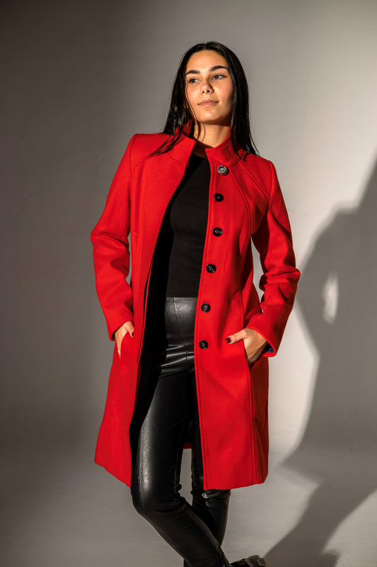 Wool Coat - Red