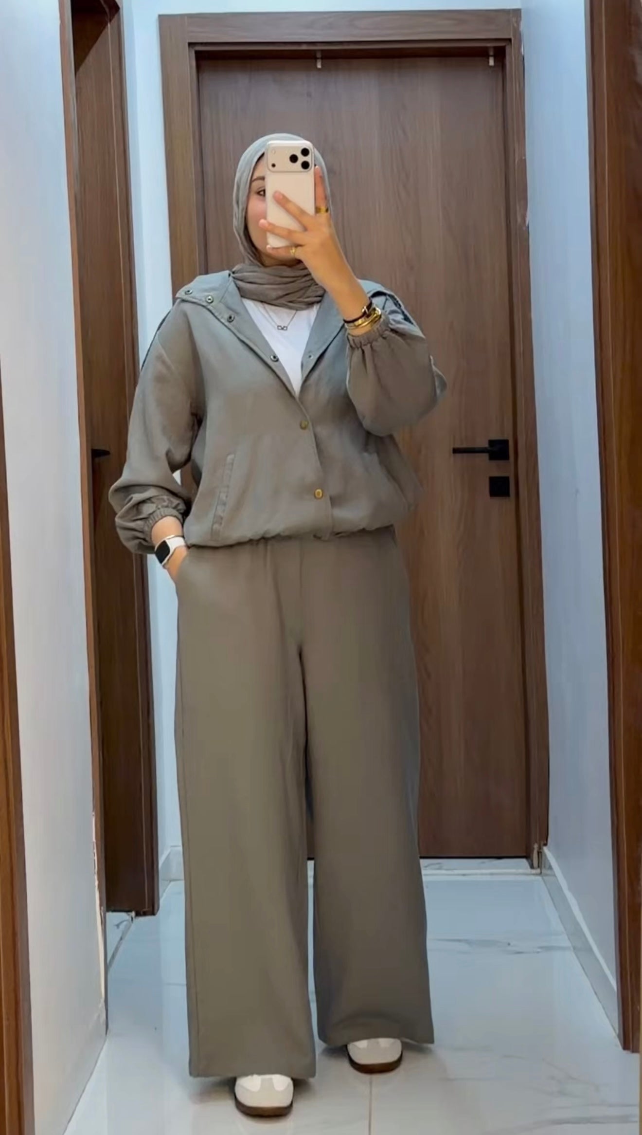 Linen Blend Bomber Set