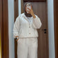 Linen Blend Bomber Set