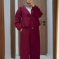 Linen Blend Bomber Set