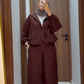 Linen Blend Bomber Set