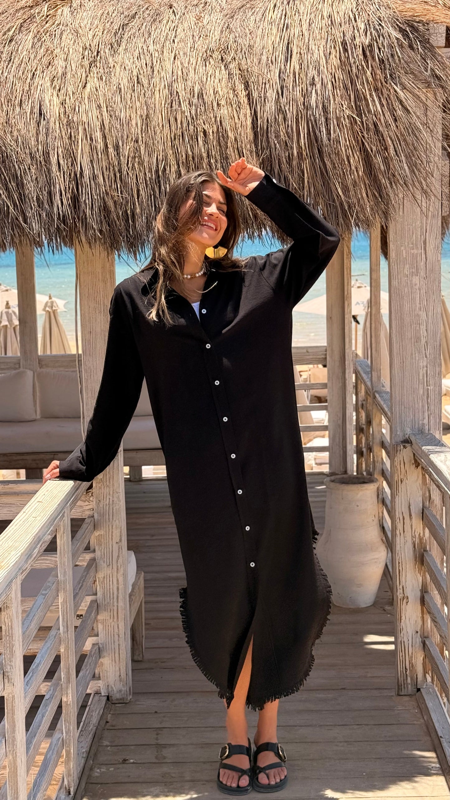 The Frayed Resort Shirt Dress