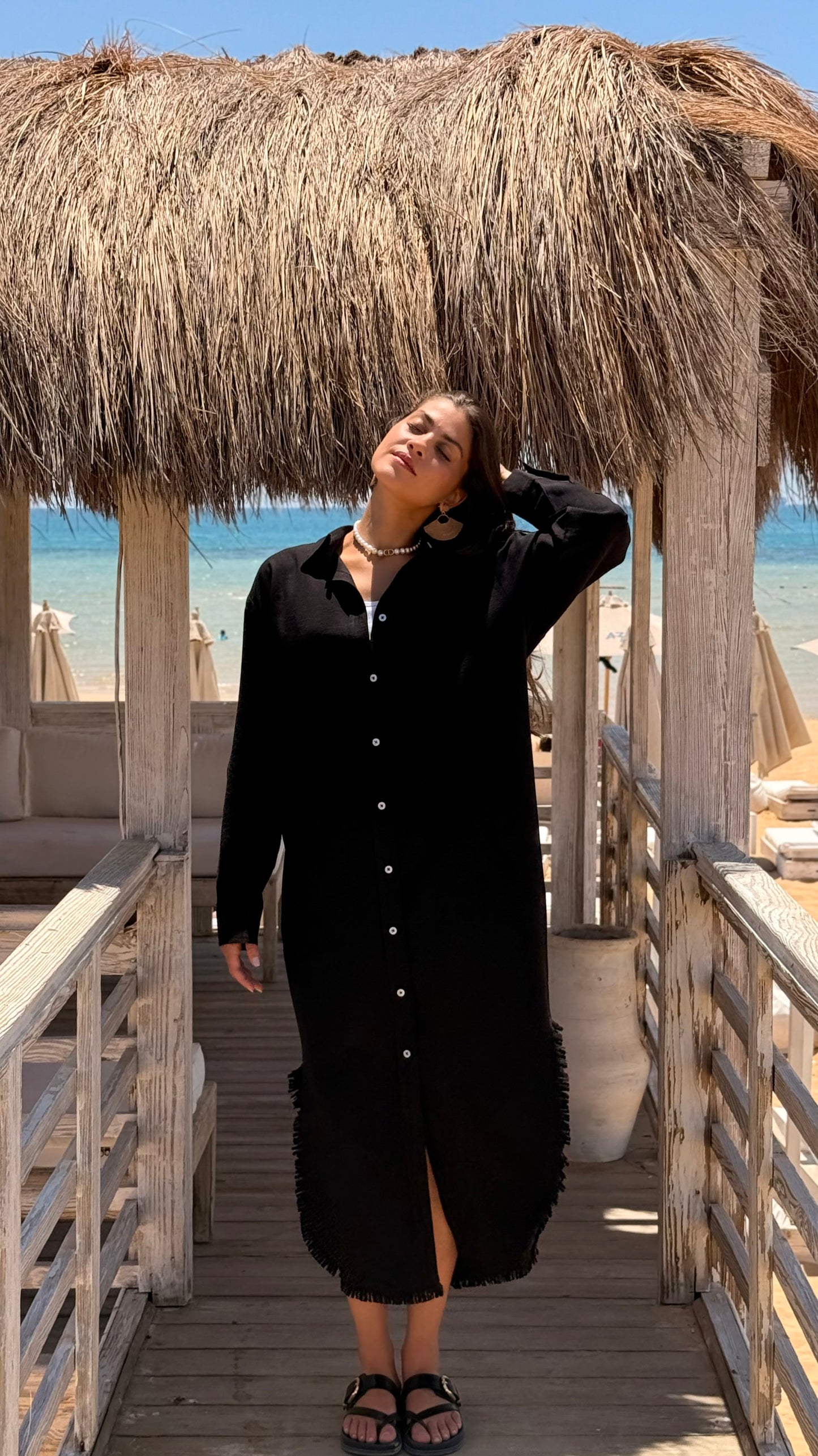 The Frayed Resort Shirt Dress