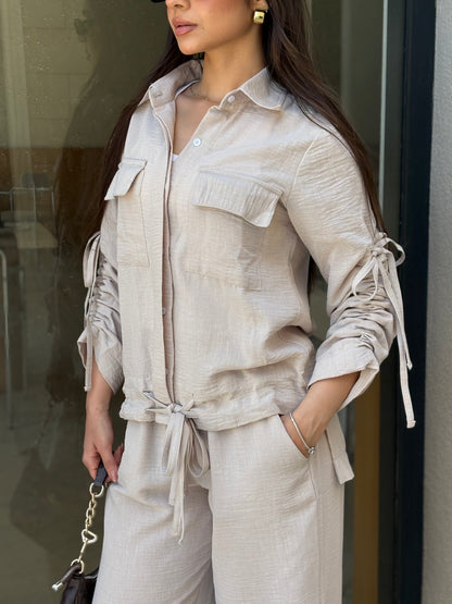 Emy's Crinkle Linen Suit