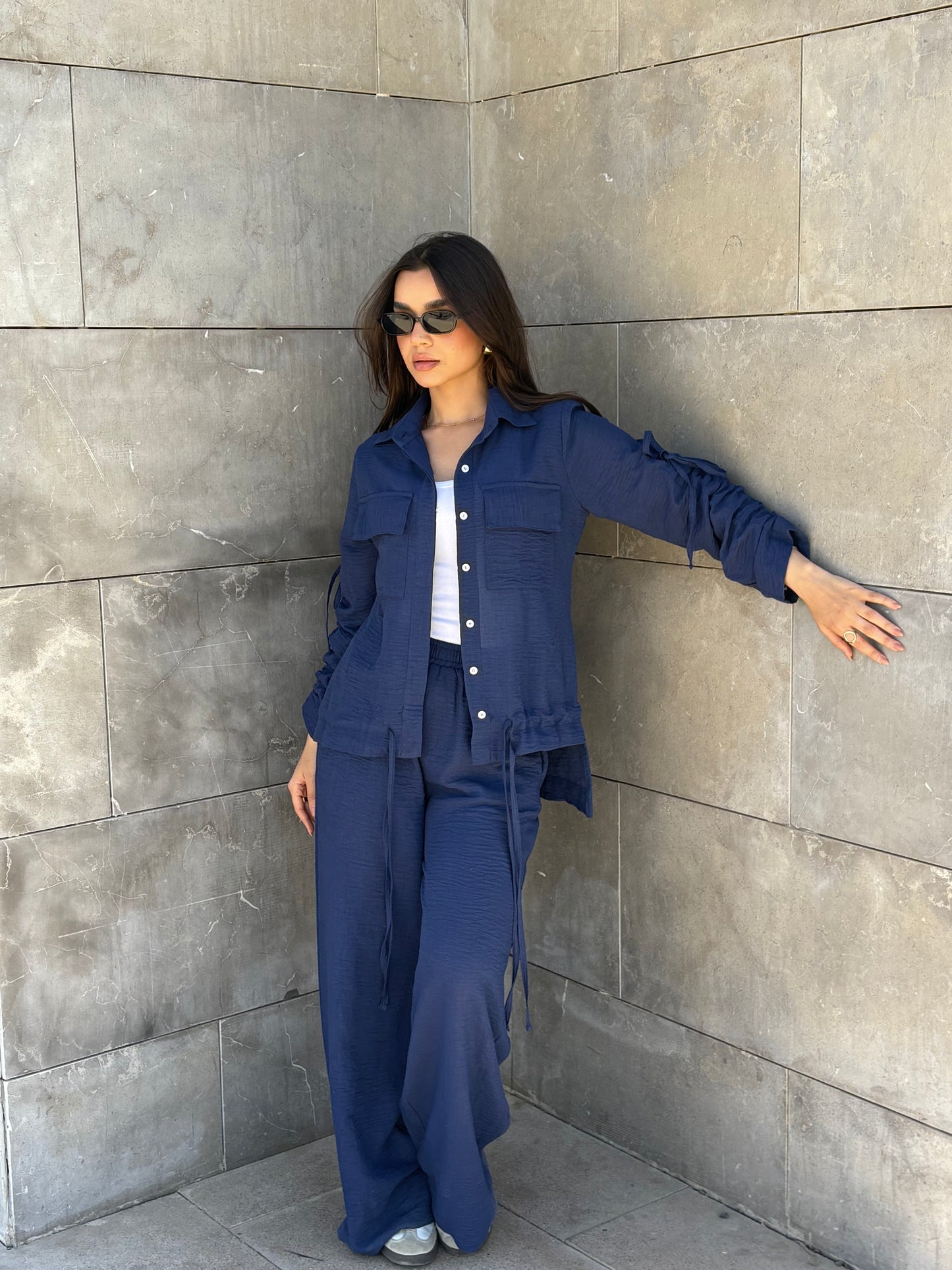 Emy's Crinkle Linen Suit