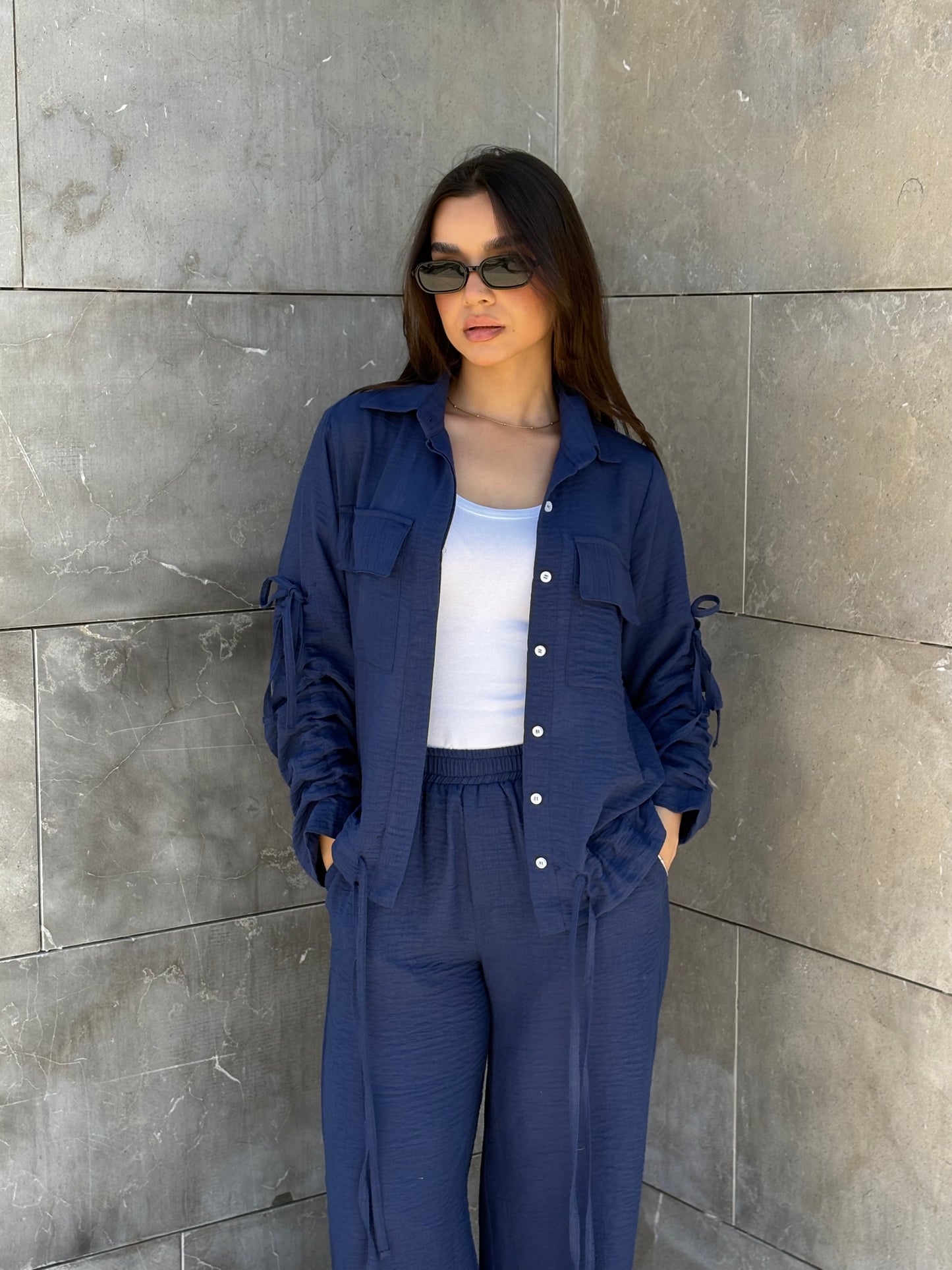 Emy's Crinkle Linen Suit
