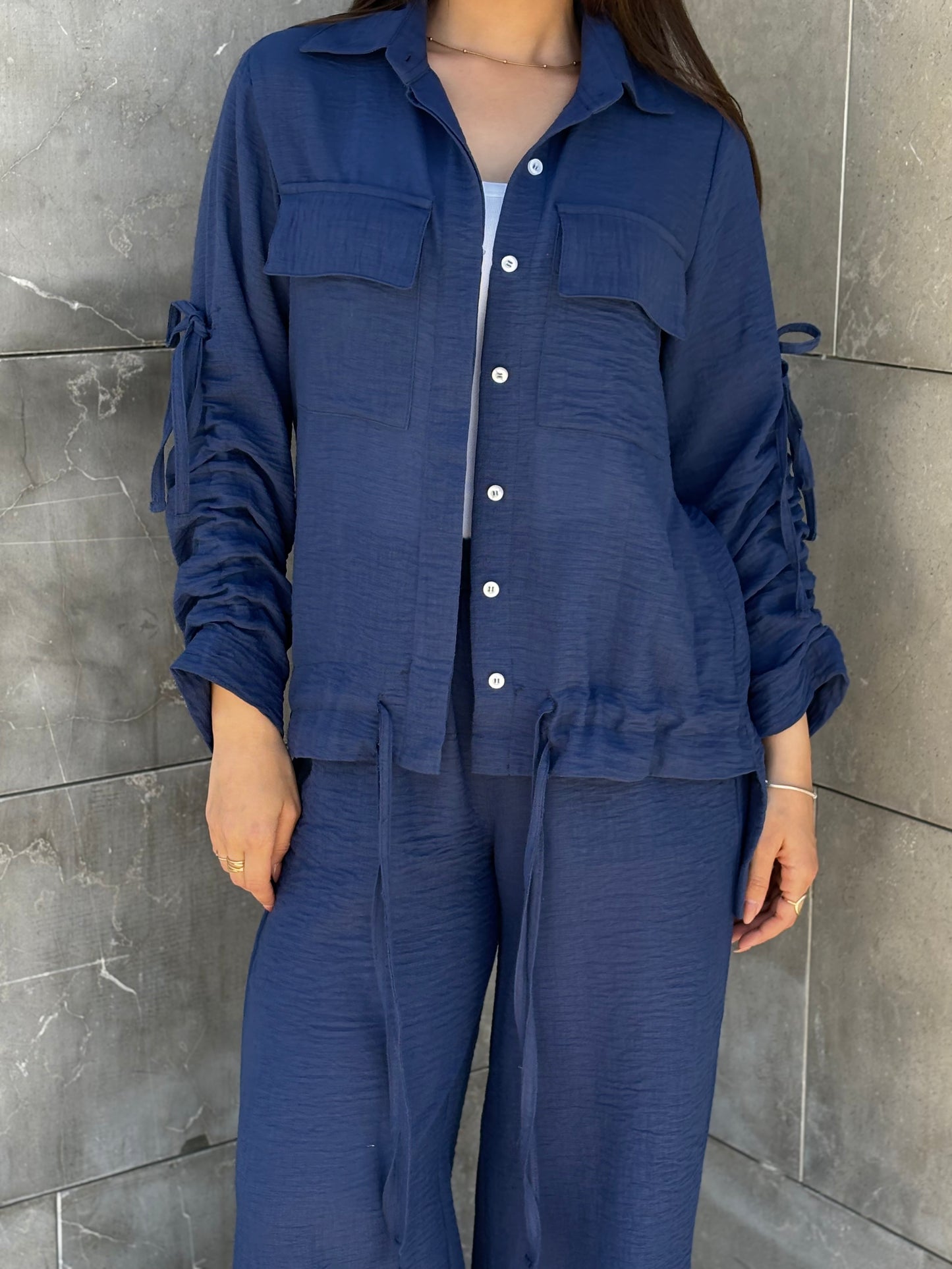 Emy's Crinkle Linen Suit