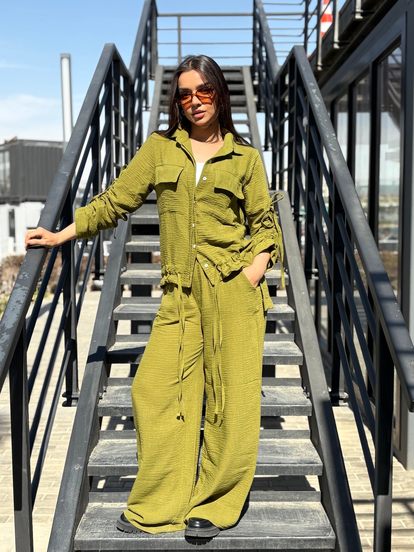 Emy's Crinkle Linen Suit