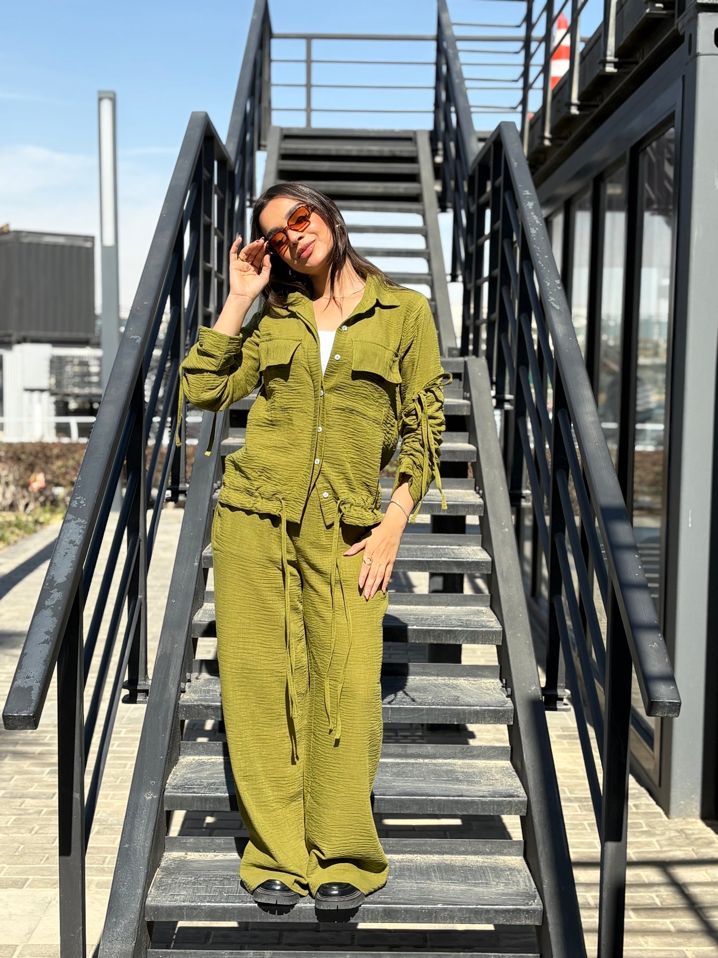 Emy's Crinkle Linen Suit