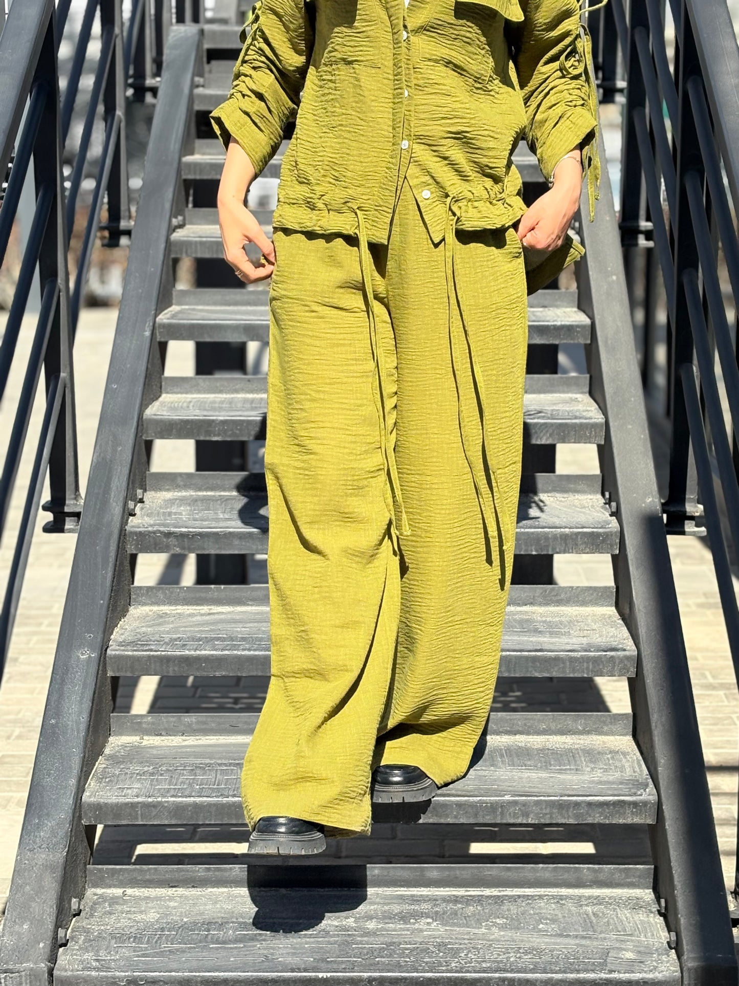Emy's Crinkle Linen Suit