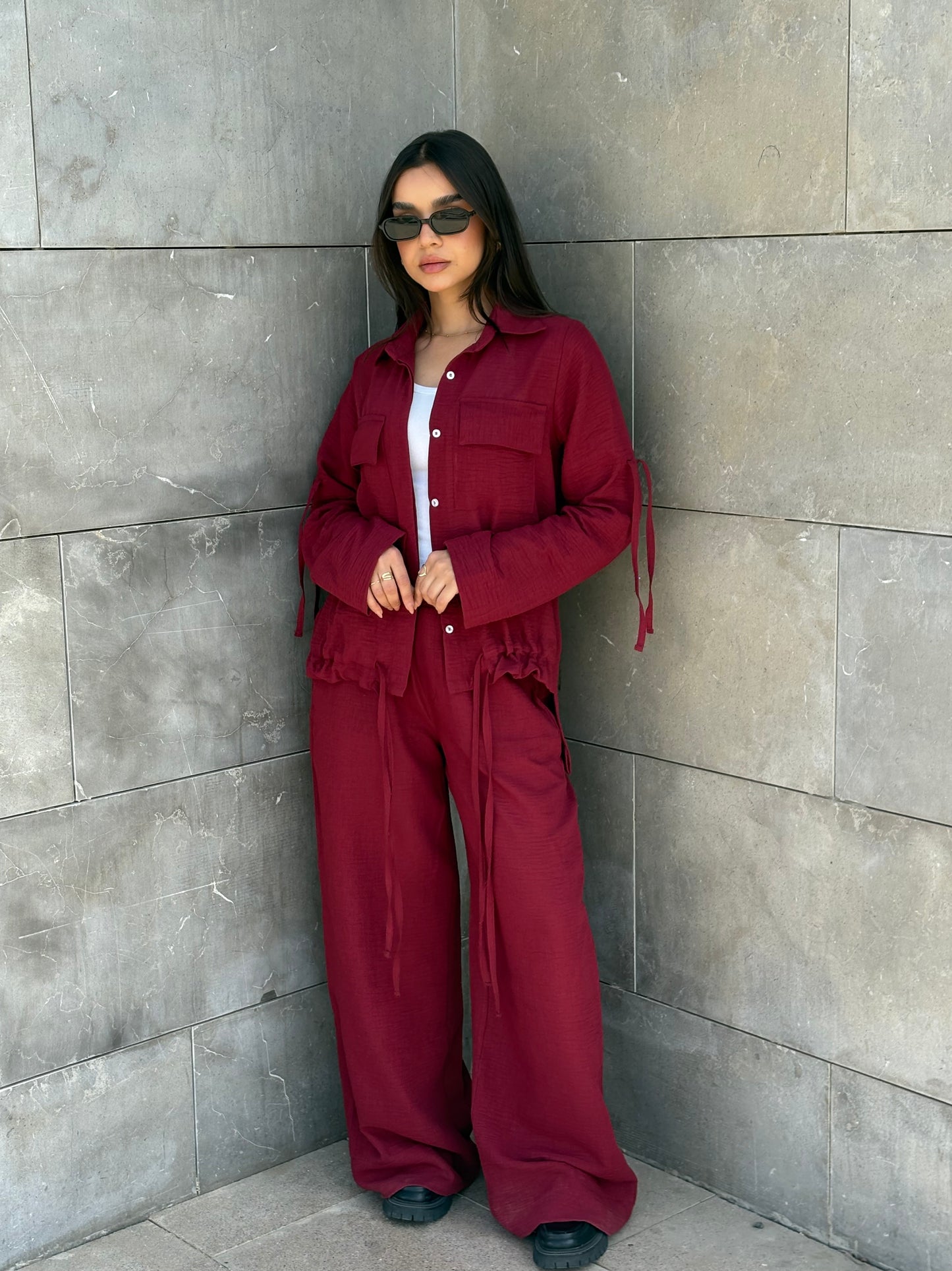 Emy's Crinkle Linen Suit
