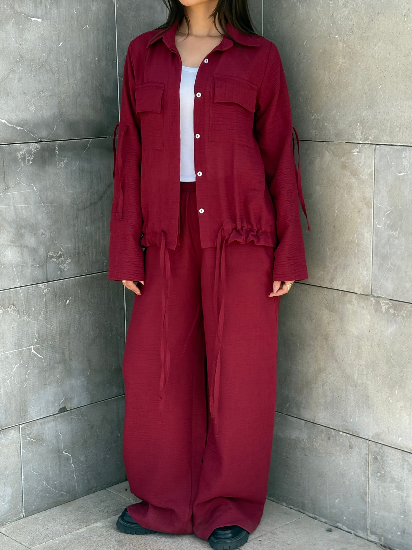 Emy's Crinkle Linen Suit