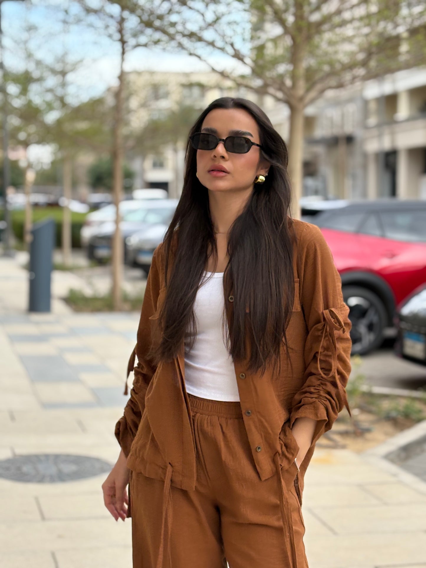 Emy's Crinkle Linen Suit