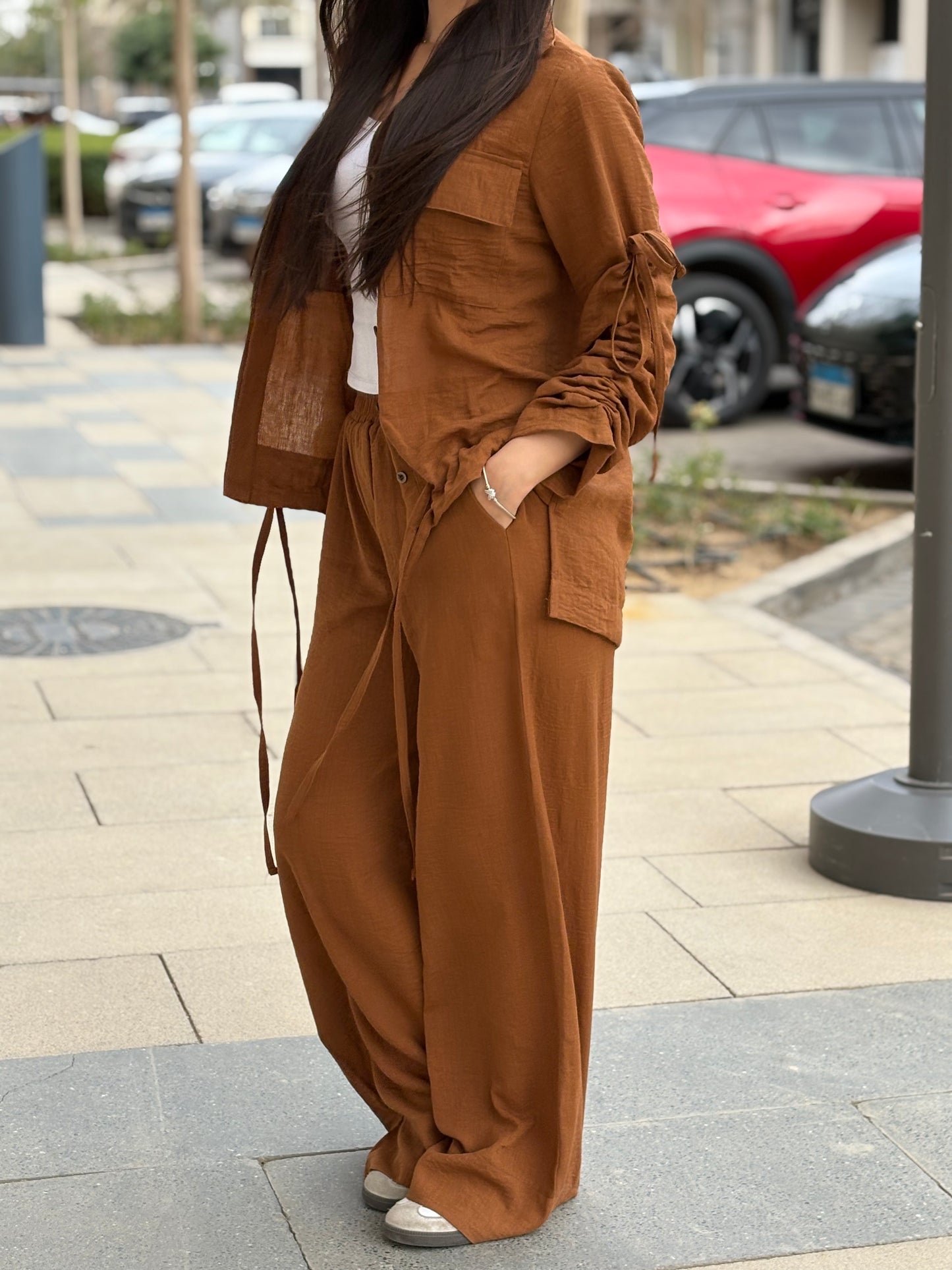 Emy's Crinkle Linen Suit