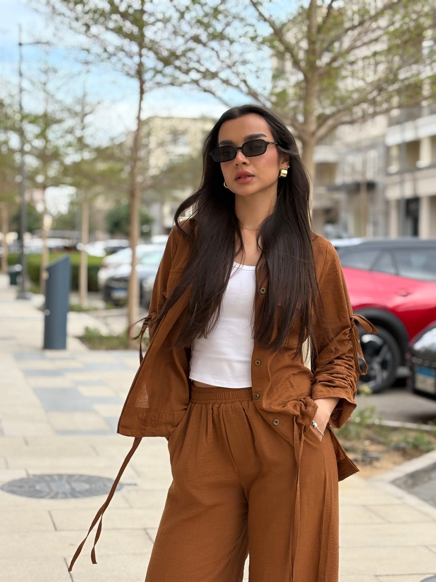 Emy's Crinkle Linen Suit