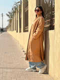 Longline Belted Coat - Camel