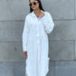 Linen-Cotton Long Shirt Dress
