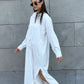 Linen-Cotton Long Shirt Dress