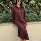 Linen-Cotton Long Shirt Dress