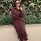 Linen-Cotton Long Shirt Dress