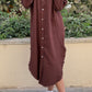 Linen-Cotton Long Shirt Dress