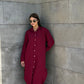 Linen-Cotton Long Shirt Dress