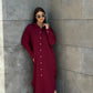 Linen-Cotton Long Shirt Dress