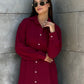 Linen-Cotton Long Shirt Dress