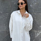 Linen-Cotton Long Shirt Dress