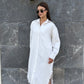 Linen-Cotton Long Shirt Dress