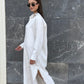 Linen-Cotton Long Shirt Dress