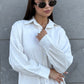 Linen-Cotton Long Shirt Dress