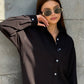 Linen-Cotton Long Shirt Dress