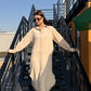 Linen-Cotton Long Shirt Dress