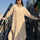 Linen-Cotton Long Shirt Dress